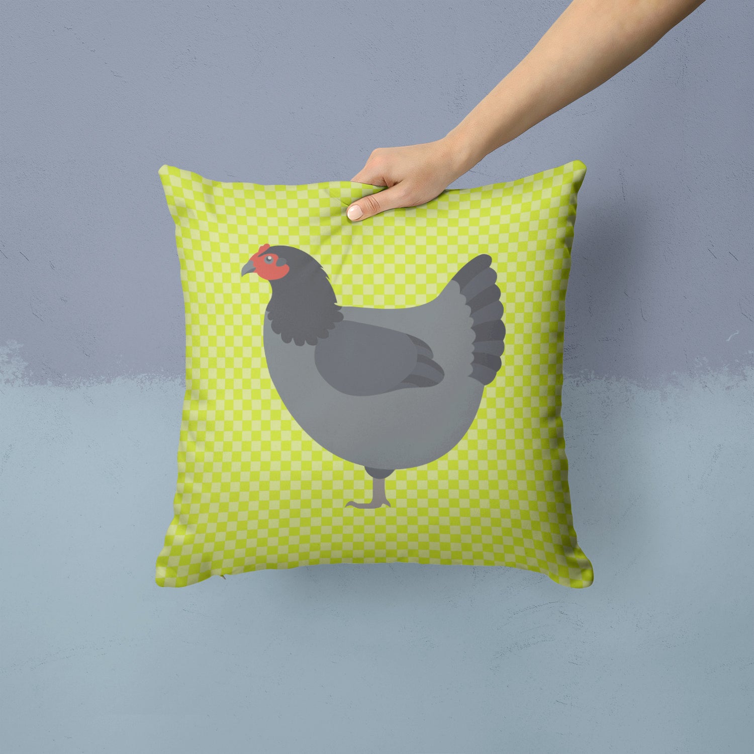 Jersey Giant Chicken Green Fabric Decorative Pillow BB7661PW1414 - the-store.com