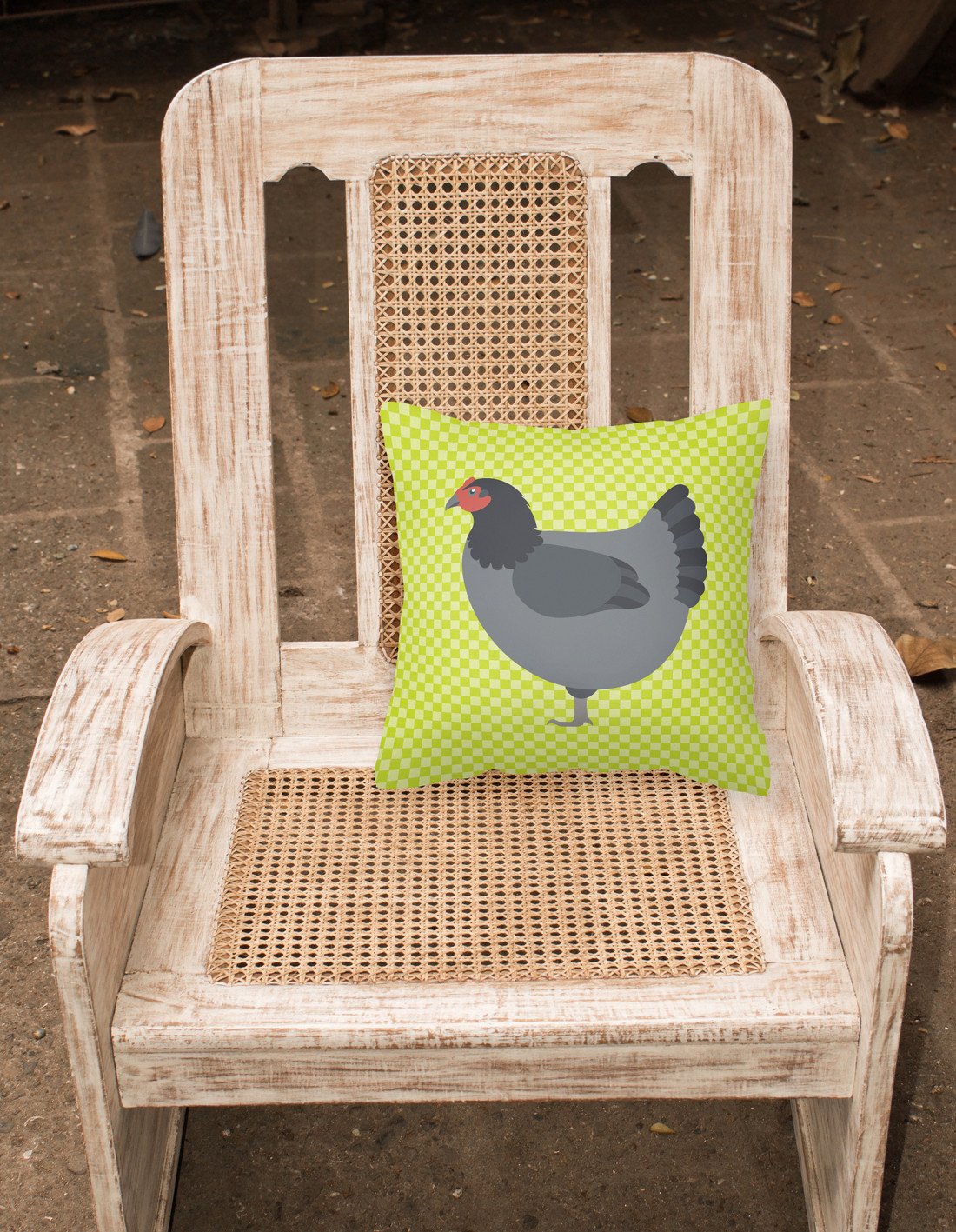 Jersey Giant Chicken Green Fabric Decorative Pillow BB7661PW1818 by Caroline's Treasures