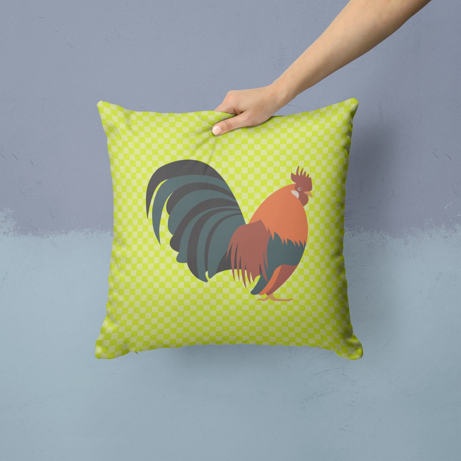 Dutch Bantam Chicken Green Fabric Decorative Pillow BB7662PW1414 - the-store.com