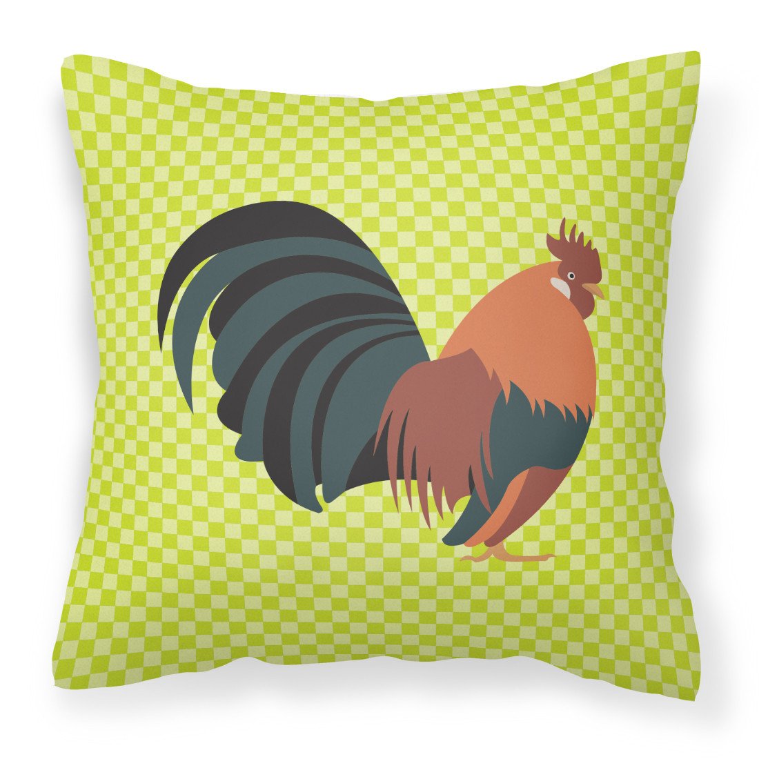 Dutch Bantam Chicken Green Fabric Decorative Pillow BB7662PW1818 by Caroline&#39;s Treasures