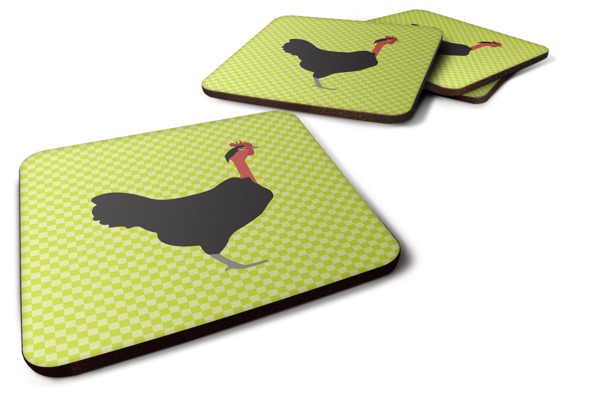 Naked Neck Chicken Green Foam Coaster Set of 4 BB7665FC - the-store.com