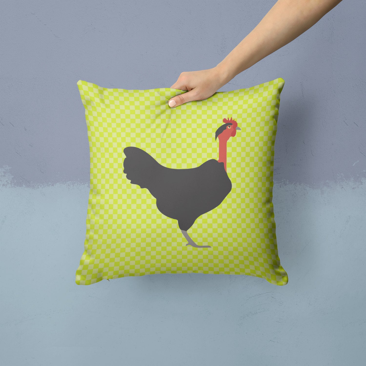 Naked Neck Chicken Green Fabric Decorative Pillow BB7665PW1414 - the-store.com