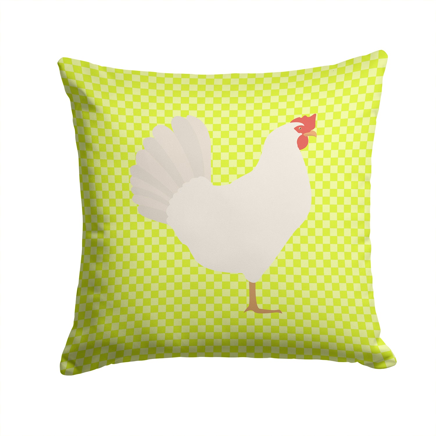 Leghorn Chicken Green Fabric Decorative Pillow BB7666PW1414 - the-store.com