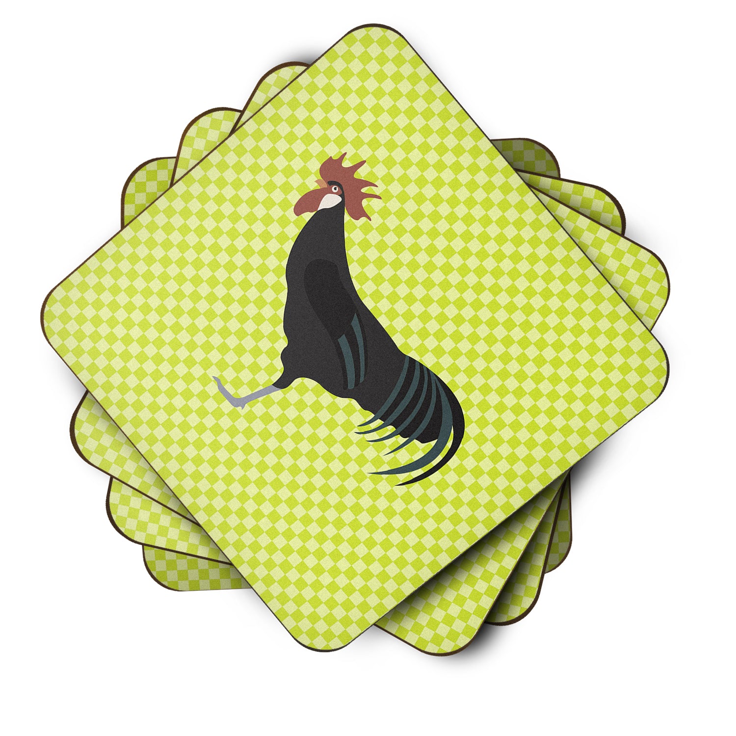 Minorca Ctalalan Chicken Green Foam Coaster Set of 4 BB7667FC - the-store.com