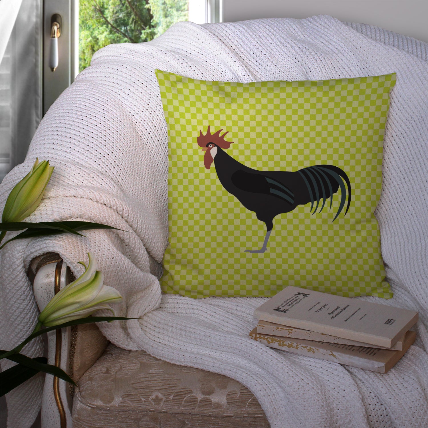 Minorca Ctalalan Chicken Green Fabric Decorative Pillow BB7667PW1414 - the-store.com