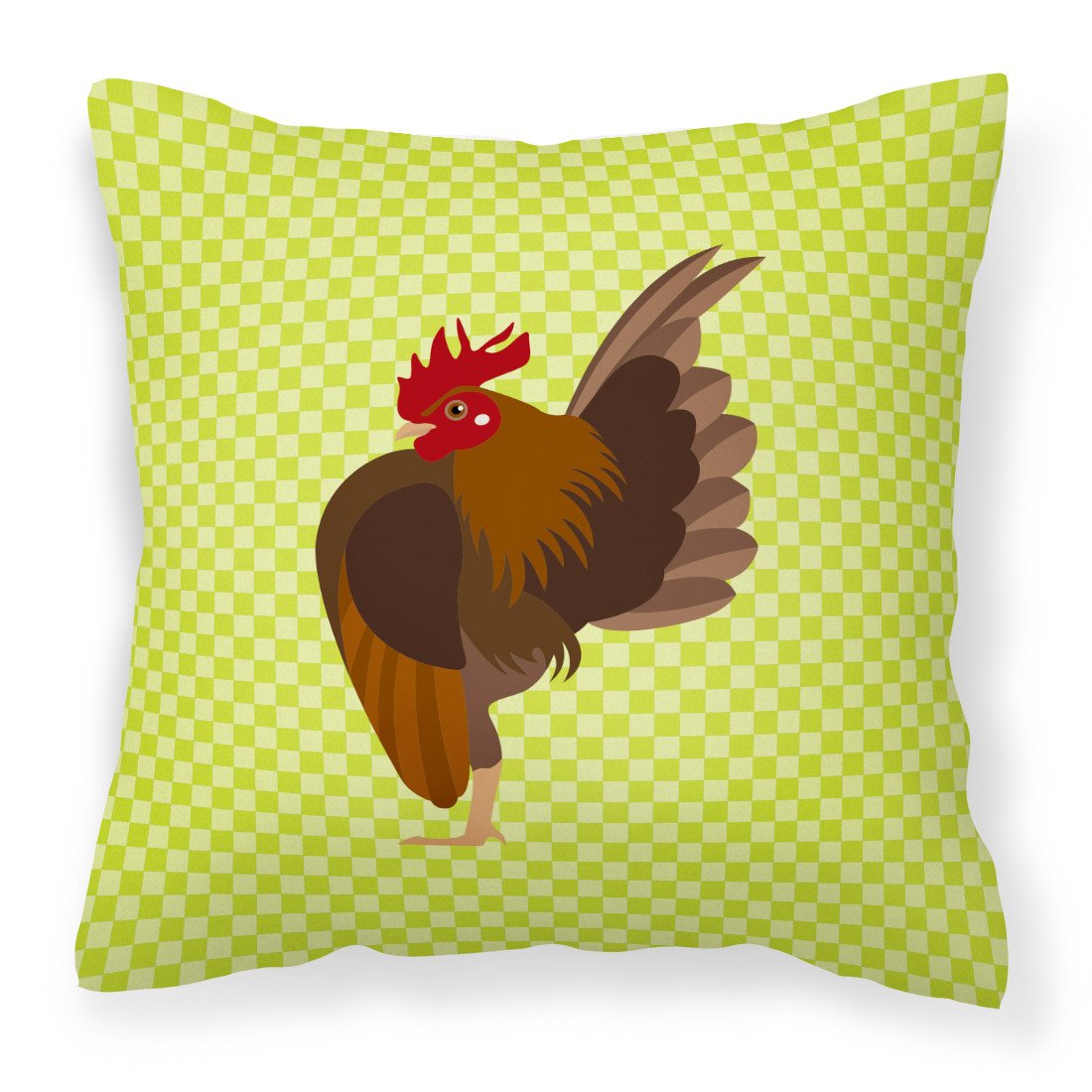 Malaysian Serama Chicken Green Fabric Decorative Pillow BB7668PW1818 by Caroline&#39;s Treasures