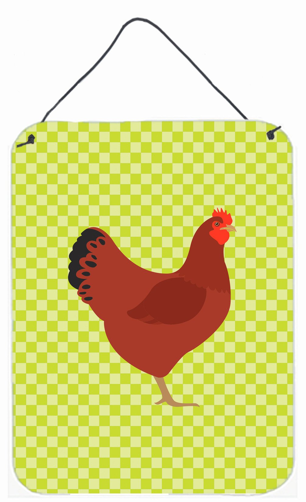 New Hampshire Red Chicken Green Wall or Door Hanging Prints BB7669DS1216 by Caroline&#39;s Treasures