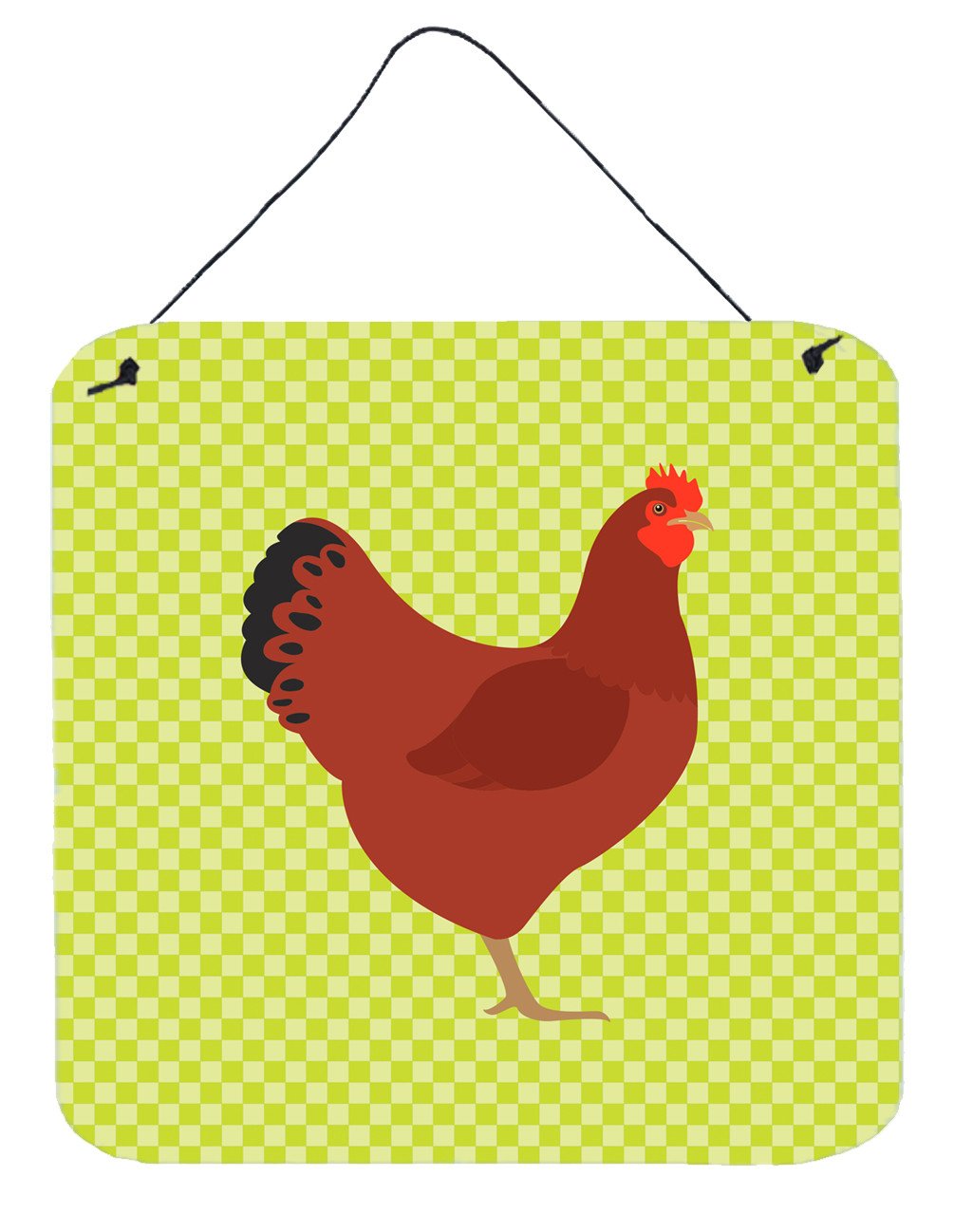 New Hampshire Red Chicken Green Wall or Door Hanging Prints BB7669DS66 by Caroline&#39;s Treasures