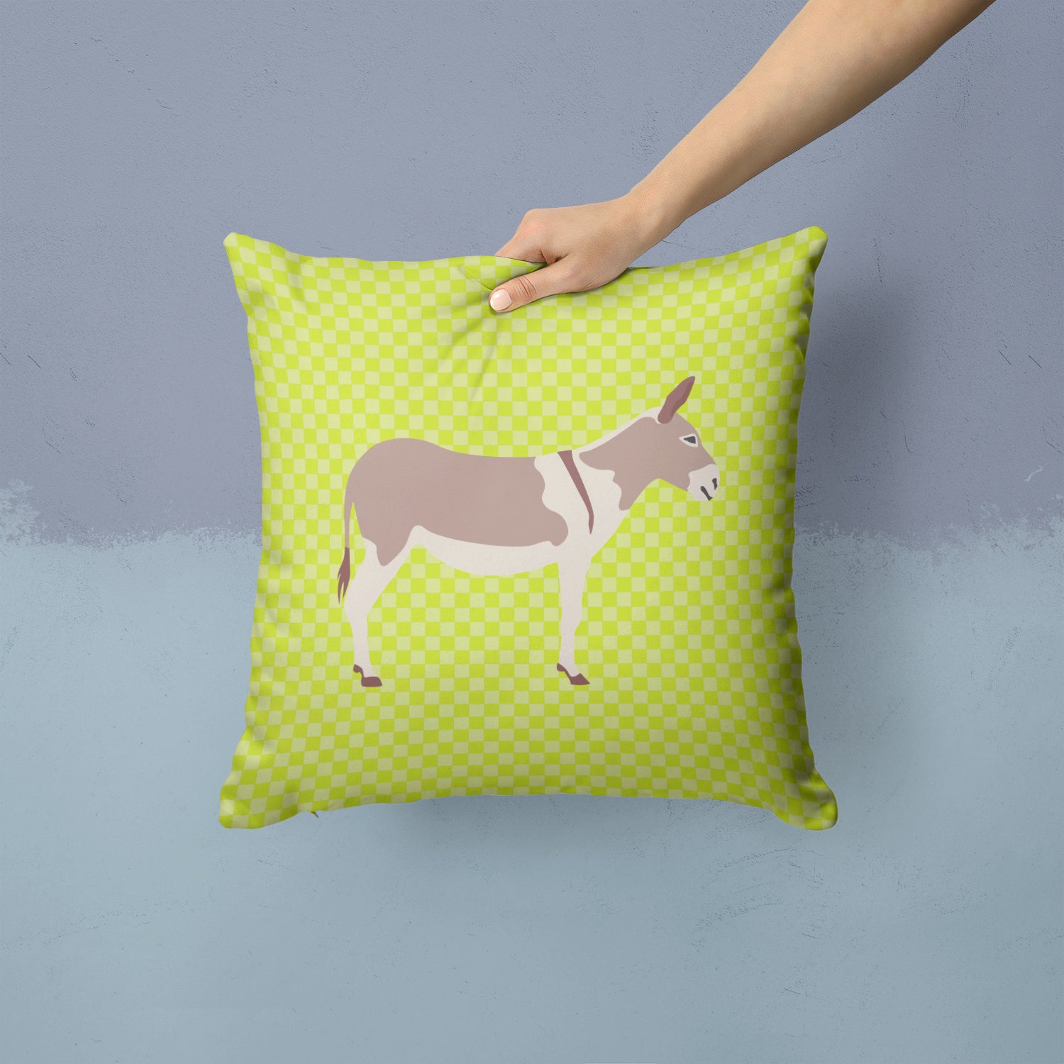 Australian Teamster Donkey Green Fabric Decorative Pillow BB7672PW1414 - the-store.com