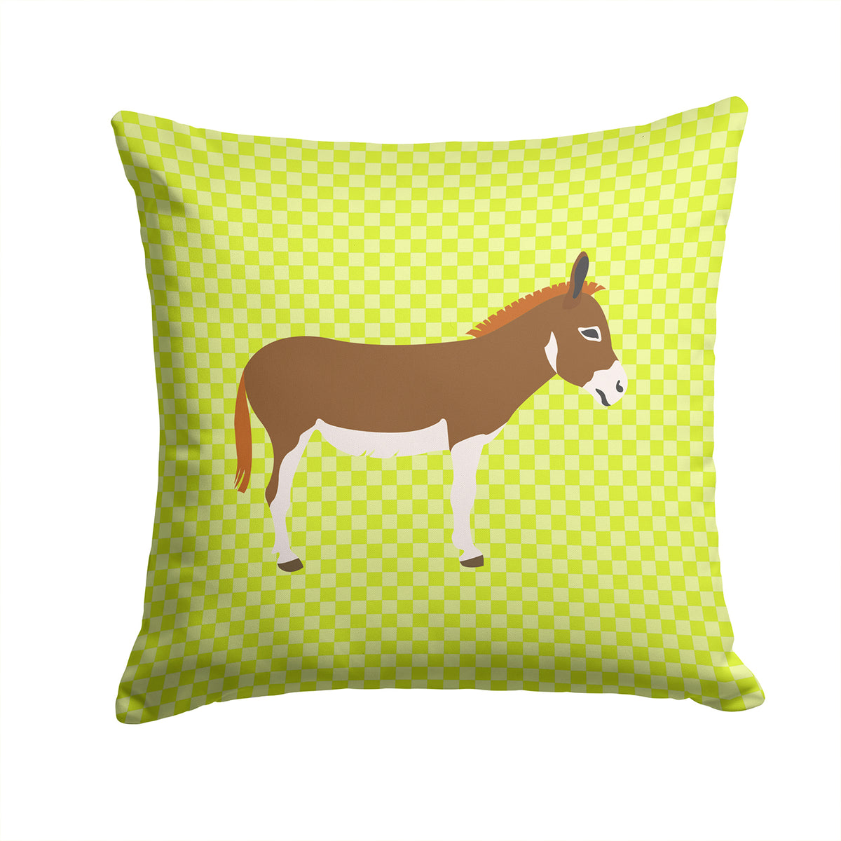 Miniature Mediterranian Donkey Green Fabric Decorative Pillow BB7673PW1414 - the-store.com