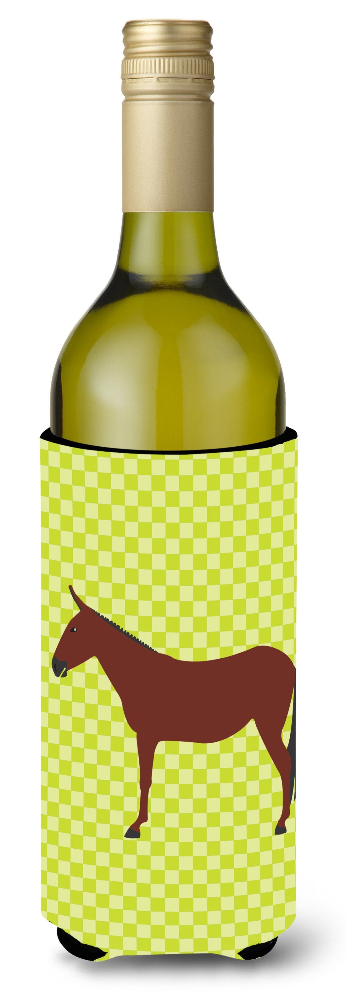 Hinny Horse Donkey Green Wine Bottle Beverge Insulator Hugger BB7676LITERK by Caroline&#39;s Treasures