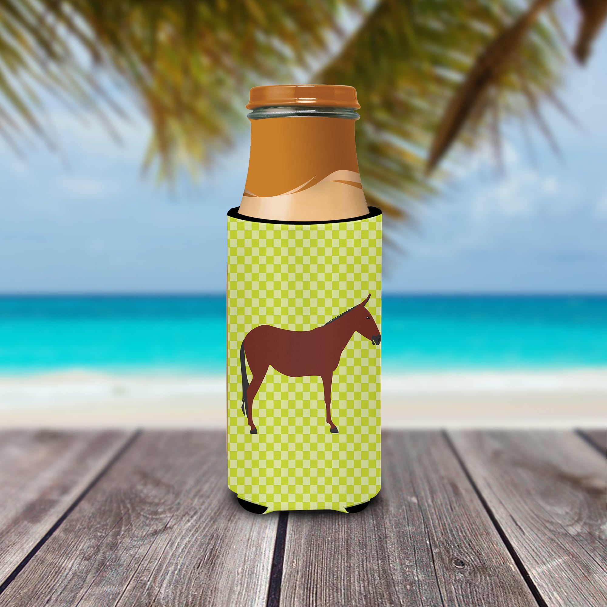 Hinny Horse Donkey Green  Ultra Hugger for slim cans