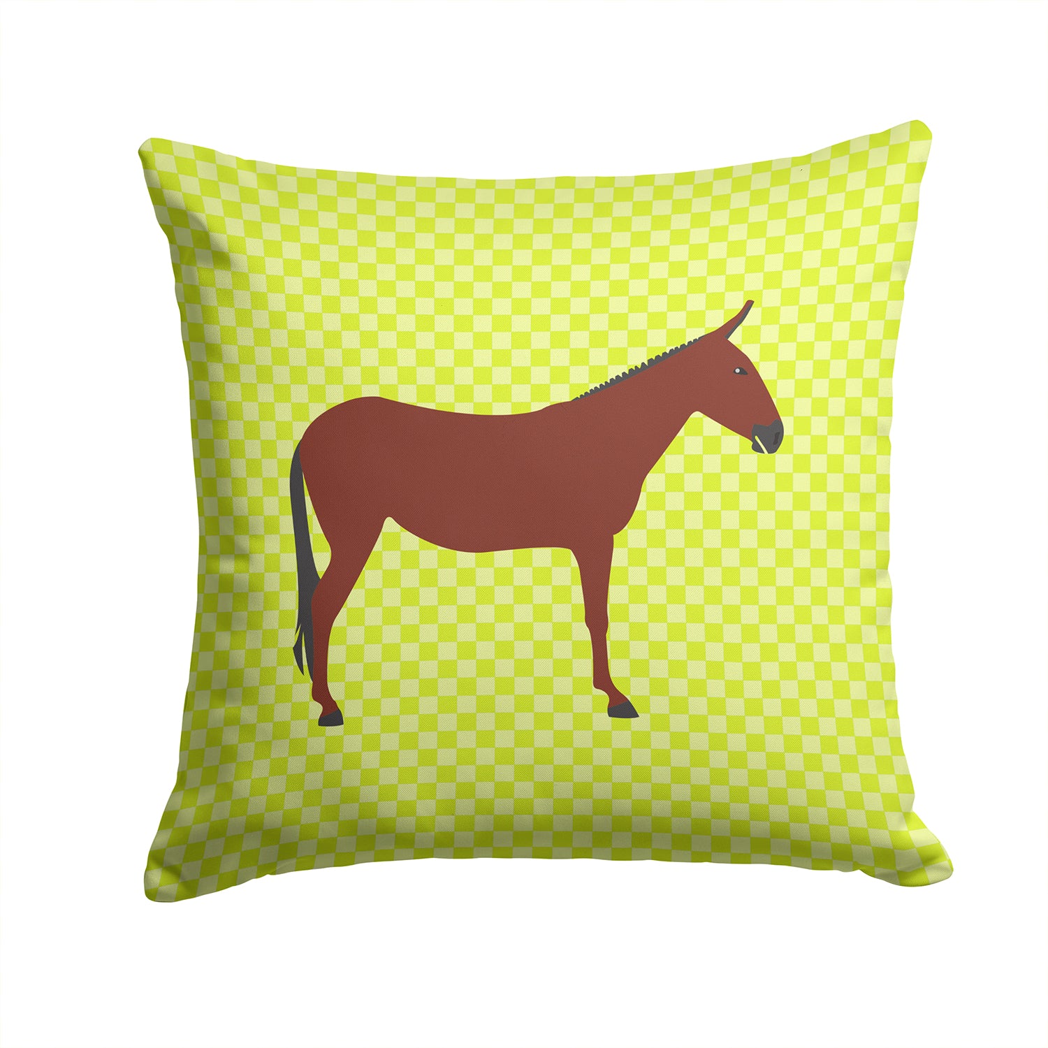 Hinny Horse Donkey Green Fabric Decorative Pillow BB7676PW1414 - the-store.com