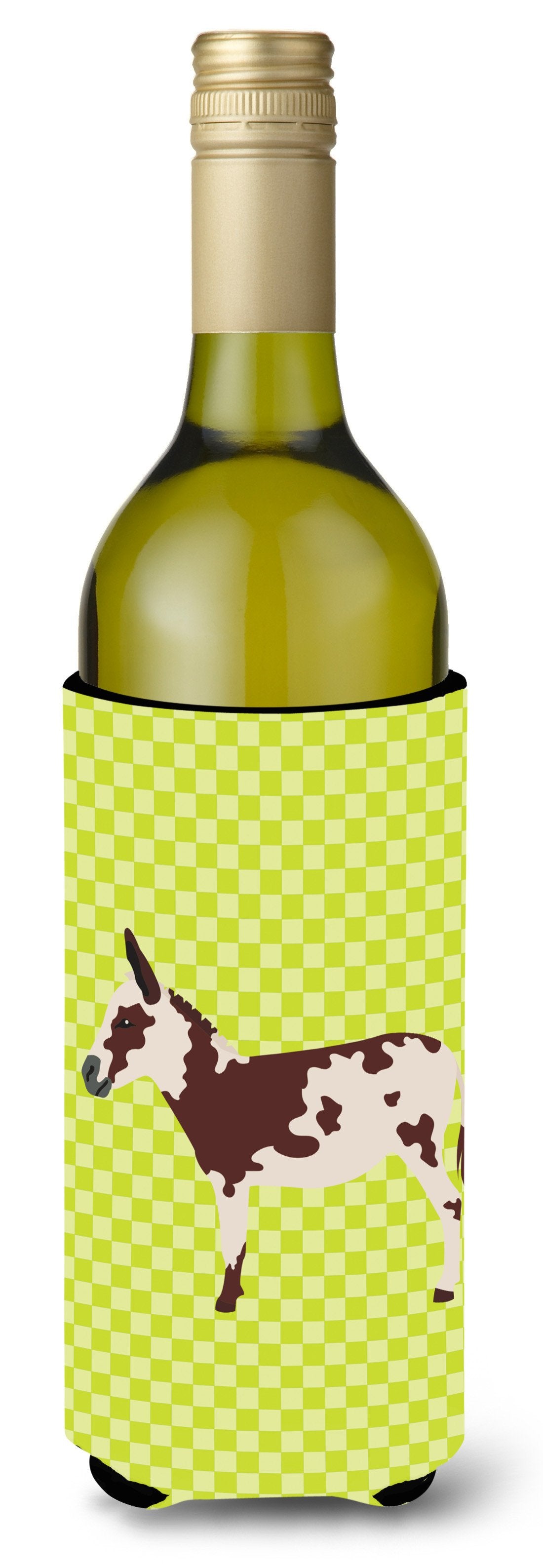 American Spotted Donkey Green Wine Bottle Beverge Insulator Hugger BB7677LITERK by Caroline&#39;s Treasures
