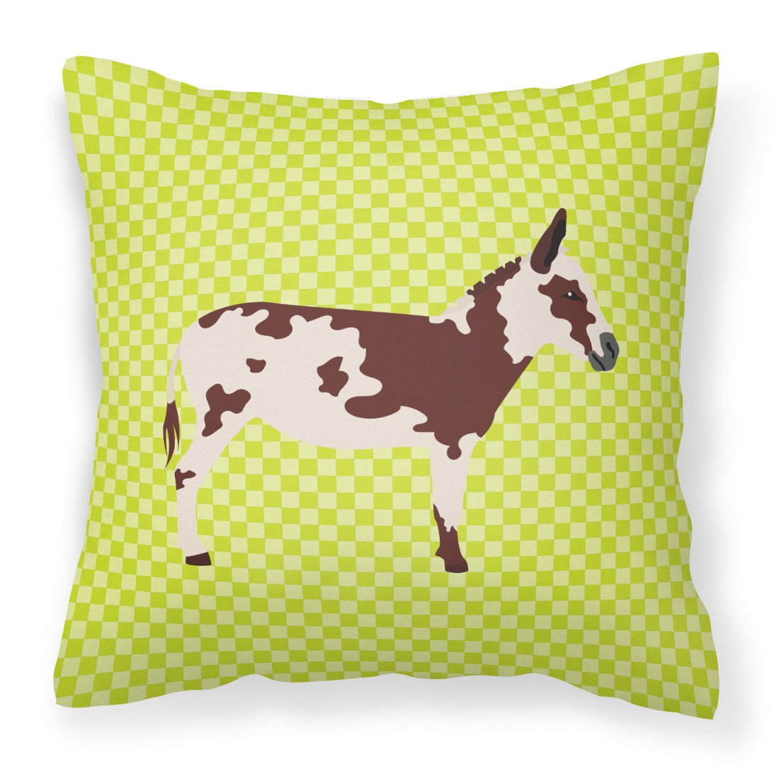 American Spotted Donkey Green Fabric Decorative Pillow BB7677PW1818 by Caroline&#39;s Treasures