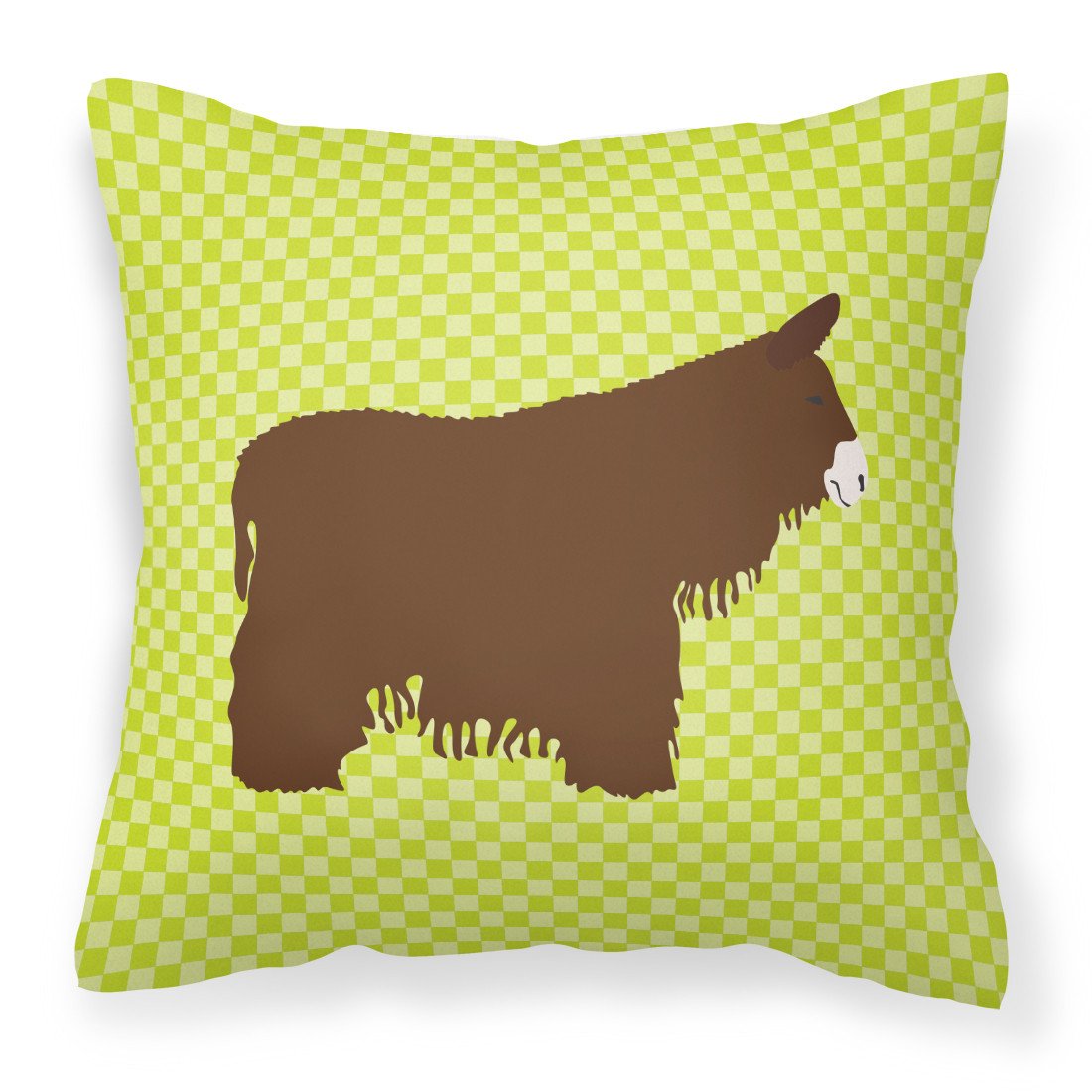 Poitou Poiteuin Donkey Green Fabric Decorative Pillow BB7678PW1818 by Caroline&#39;s Treasures
