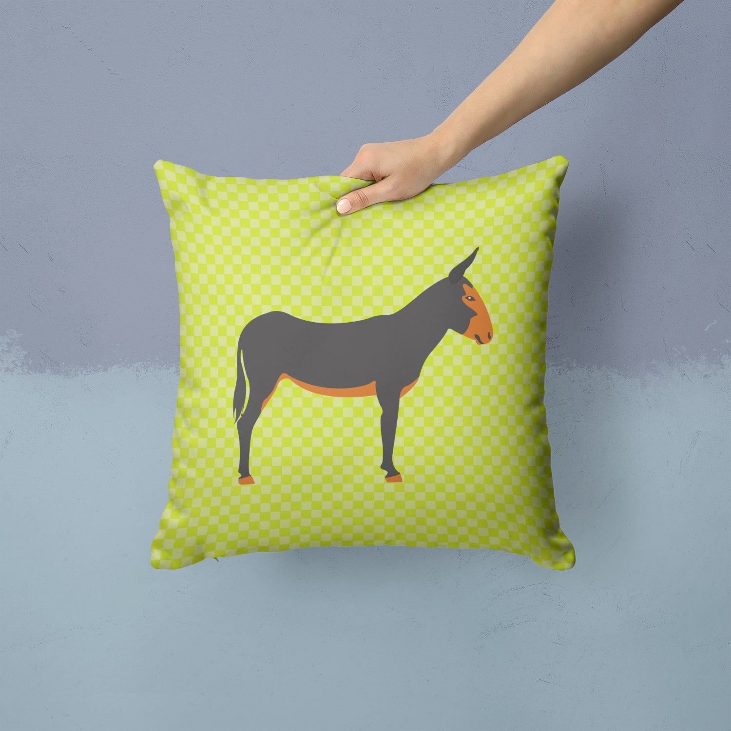 Catalan Donkey Green Fabric Decorative Pillow BB7681PW1414 - the-store.com