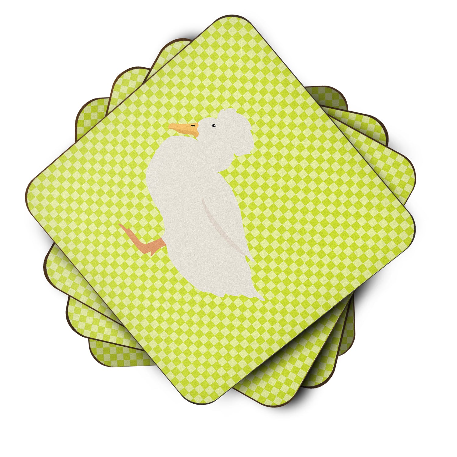 Crested Duck Green Foam Coaster Set of 4 BB7683FC - the-store.com