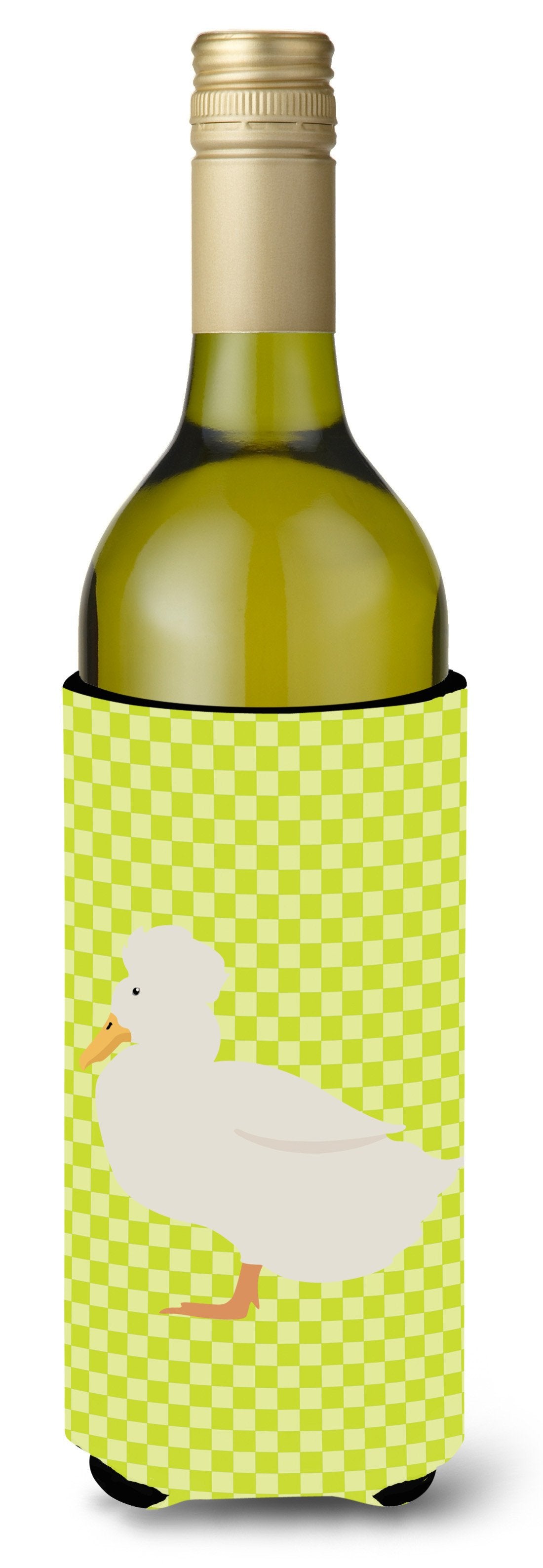 Crested Duck Green Wine Bottle Beverge Insulator Hugger BB7683LITERK by Caroline&#39;s Treasures