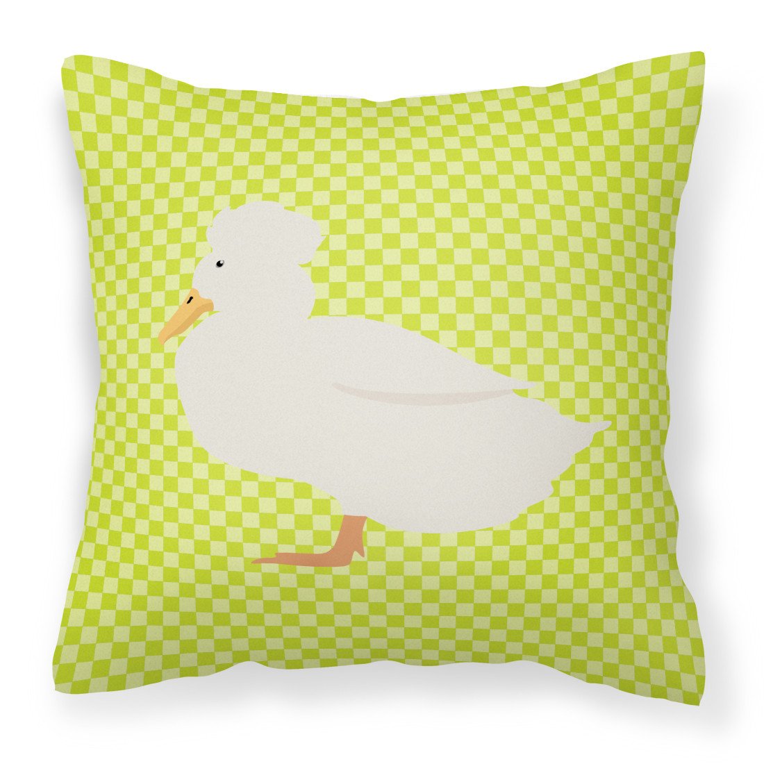 Crested Duck Green Fabric Decorative Pillow BB7683PW1818 by Caroline&#39;s Treasures