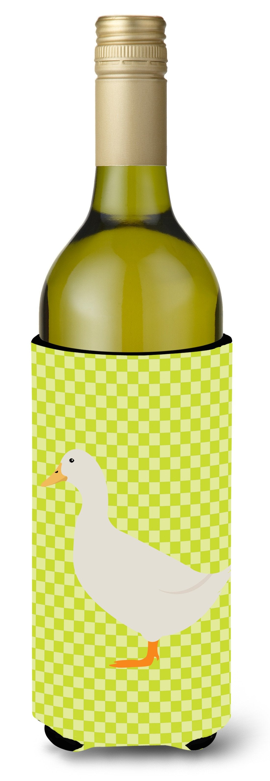 American Pekin Duck Green Wine Bottle Beverge Insulator Hugger BB7686LITERK by Caroline&#39;s Treasures