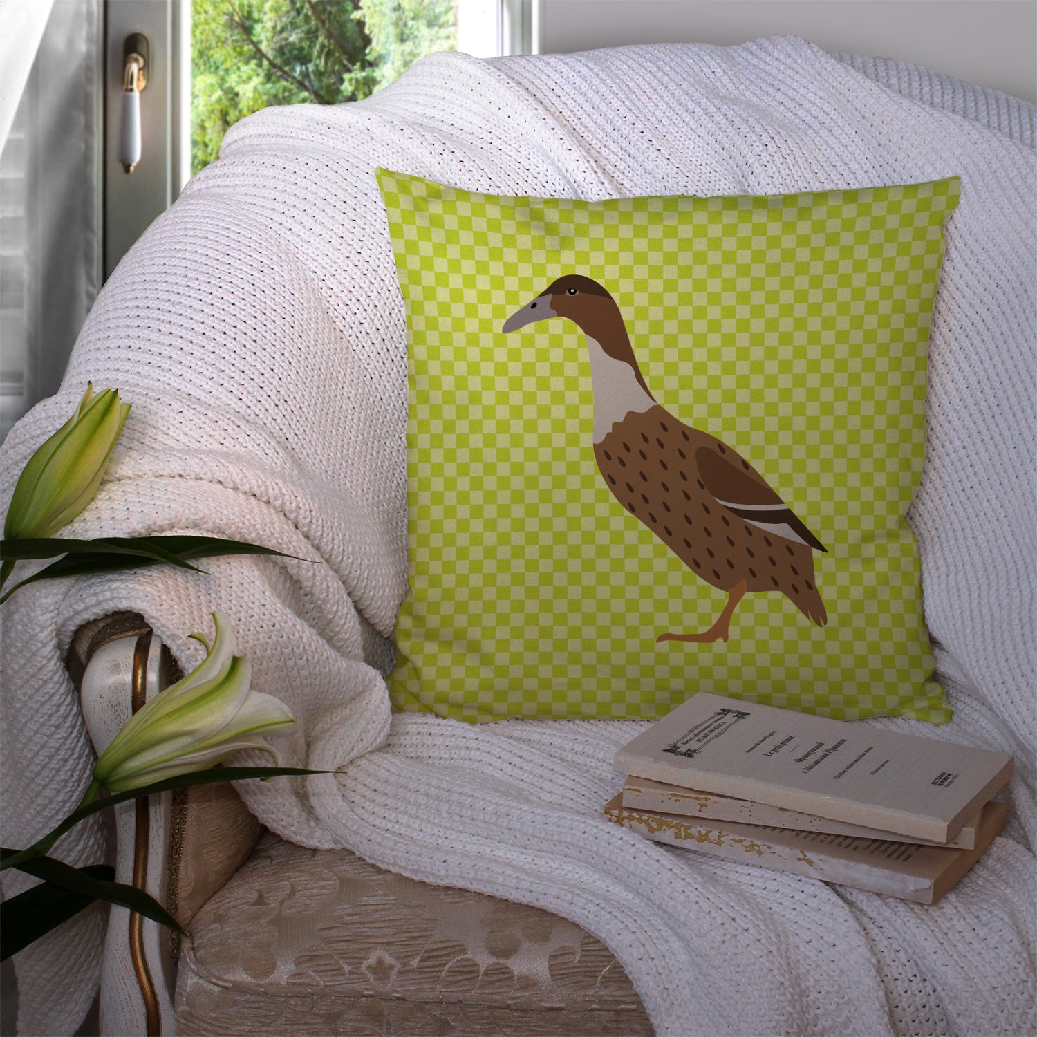 Dutch Hook Bill Duck Green Fabric Decorative Pillow BB7687PW1414 - the-store.com