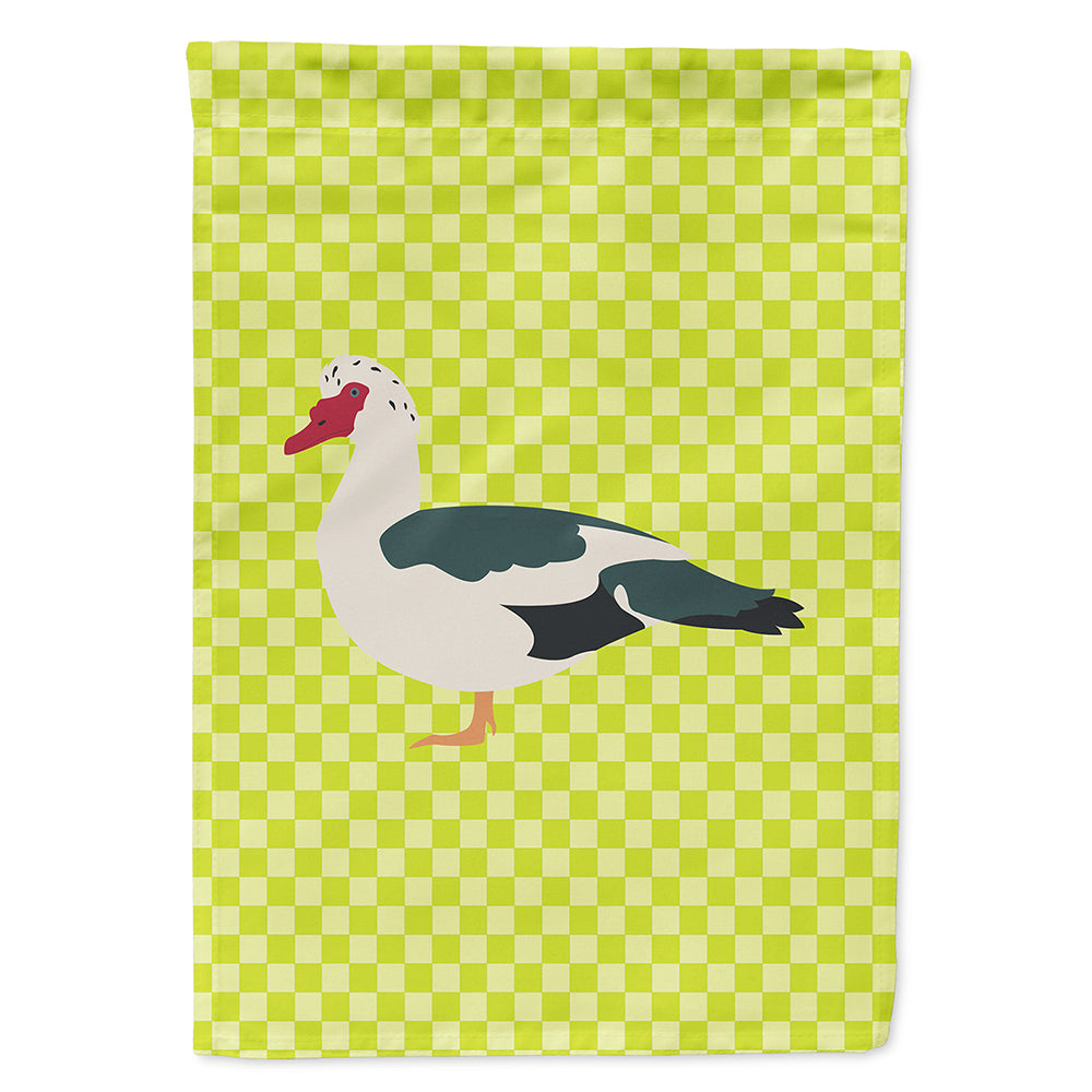 Muscovy Duck Green Flag Canvas House Size BB7690CHF  the-store.com.
