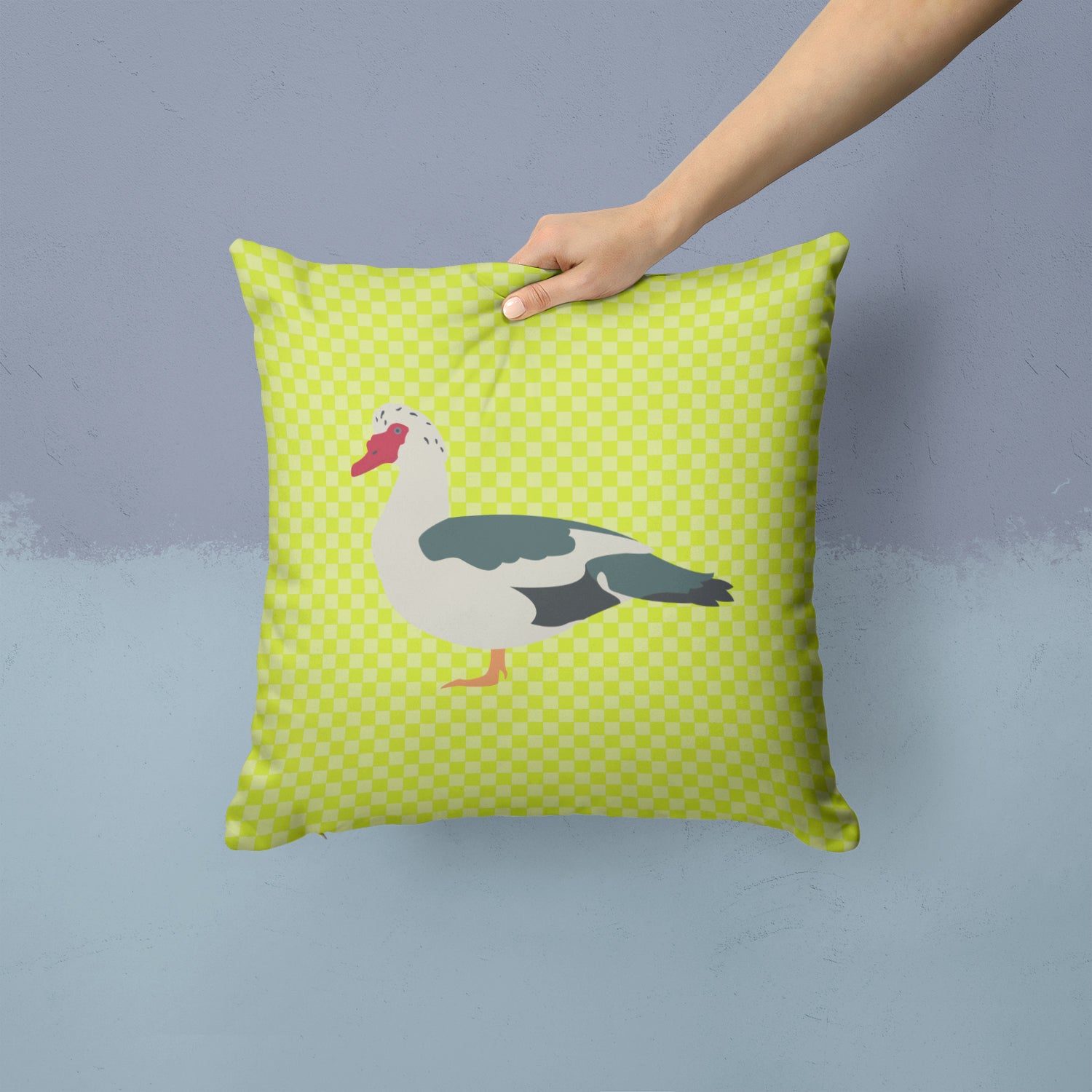 Muscovy Duck Green Fabric Decorative Pillow BB7690PW1414 - the-store.com
