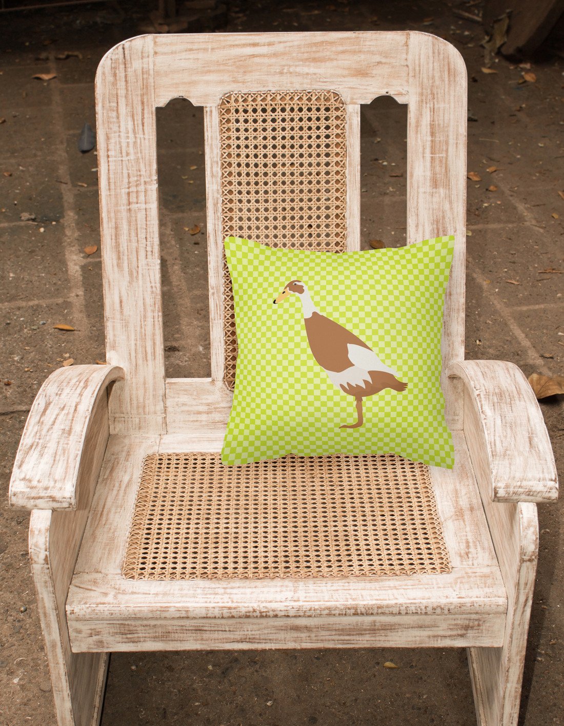 Indian Runner Duck Green Fabric Decorative Pillow BB7691PW1818 by Caroline's Treasures