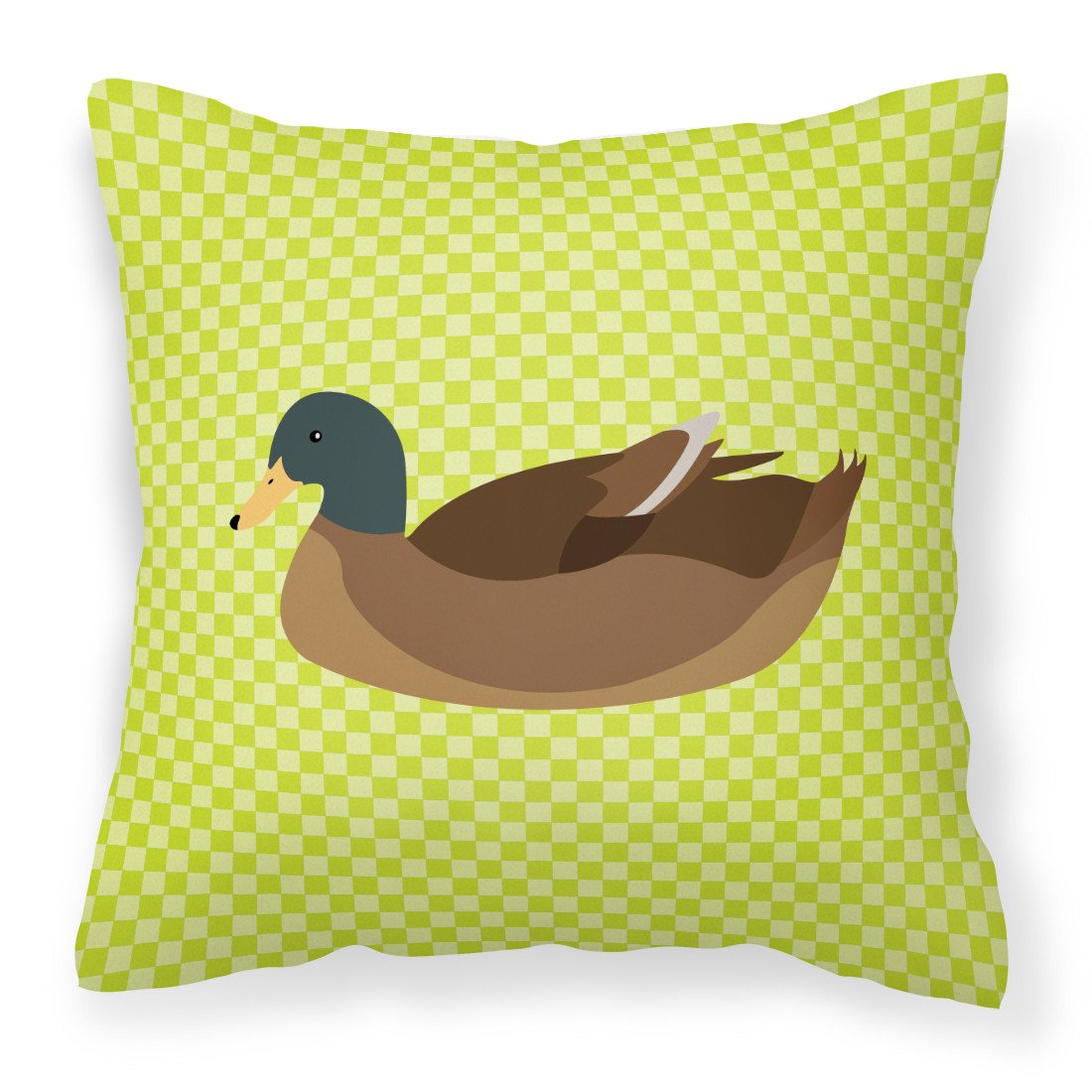 Khaki Campbell Duck Green Fabric Decorative Pillow BB7692PW1818 by Caroline&#39;s Treasures