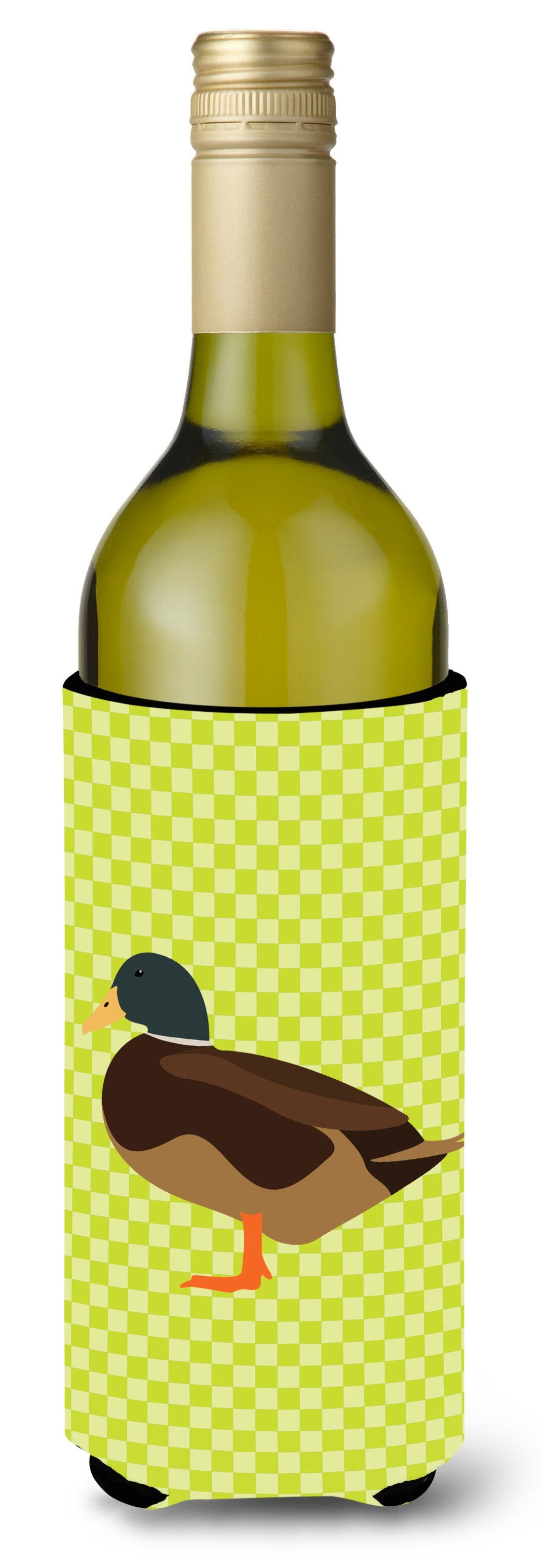 Silver Bantam Duck Green Wine Bottle Beverge Insulator Hugger BB7693LITERK by Caroline&#39;s Treasures