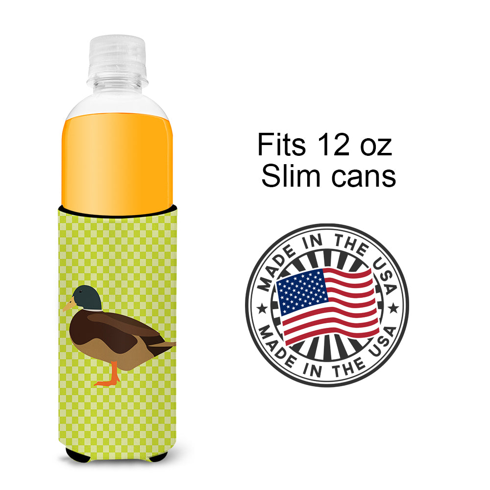 Silver Bantam Duck Green  Ultra Hugger for slim cans