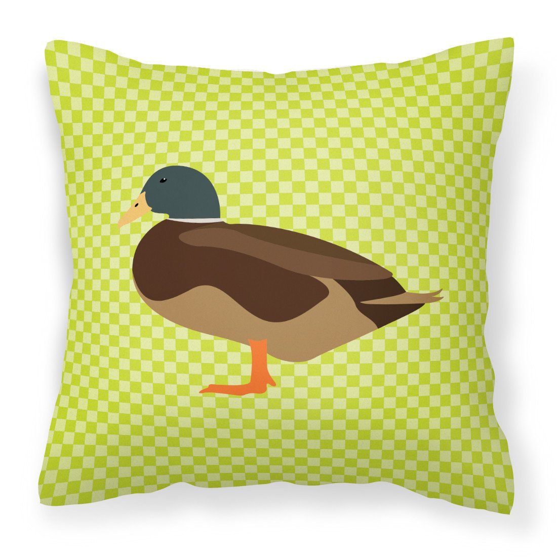 Silver Bantam Duck Green Fabric Decorative Pillow BB7693PW1818 by Caroline&#39;s Treasures