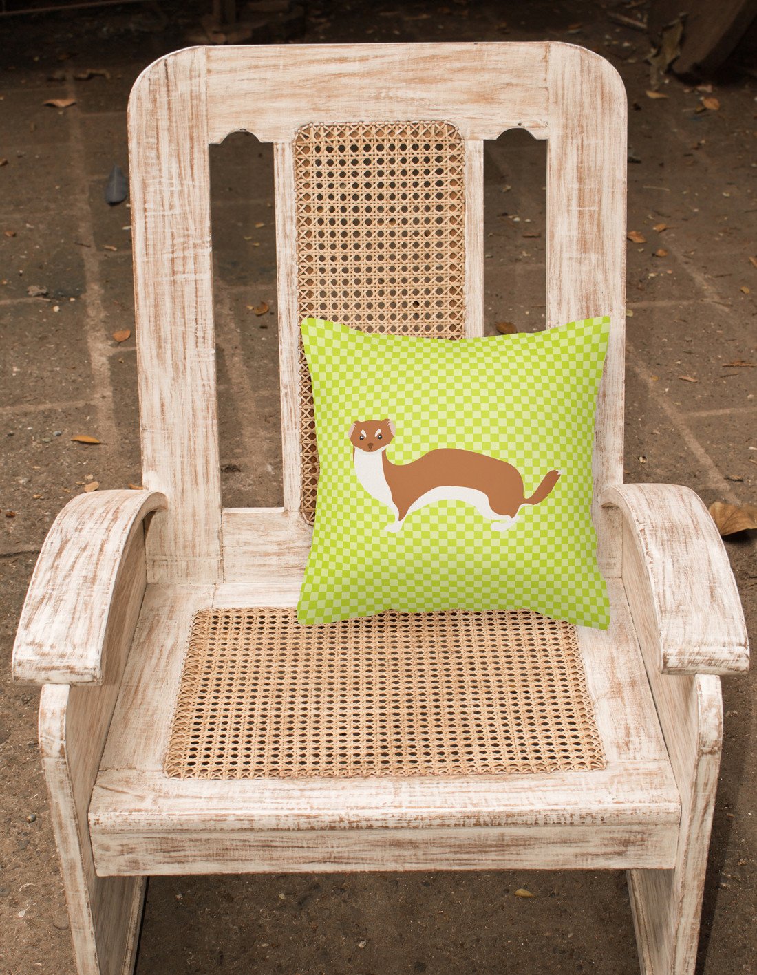 Weasel Green Fabric Decorative Pillow BB7696PW1818 by Caroline's Treasures