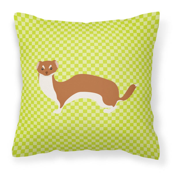 Weasel Green Fabric Decorative Pillow BB7696PW1818 by Caroline's Treasures