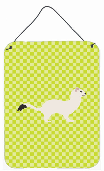 Stoat Short-tailed Weasel Green Wall or Door Hanging Prints BB7698DS1216 by Caroline's Treasures