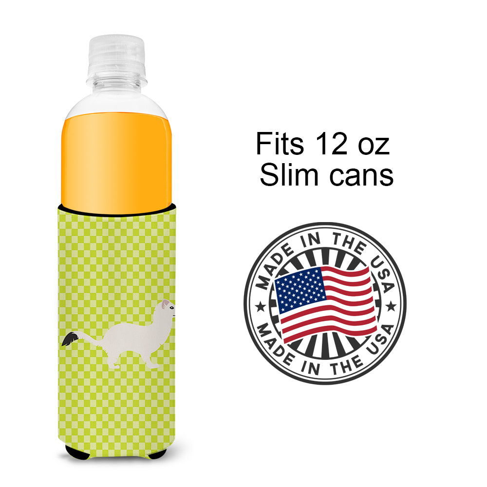 Stoat Short-tailed Weasel Green  Ultra Hugger for slim cans