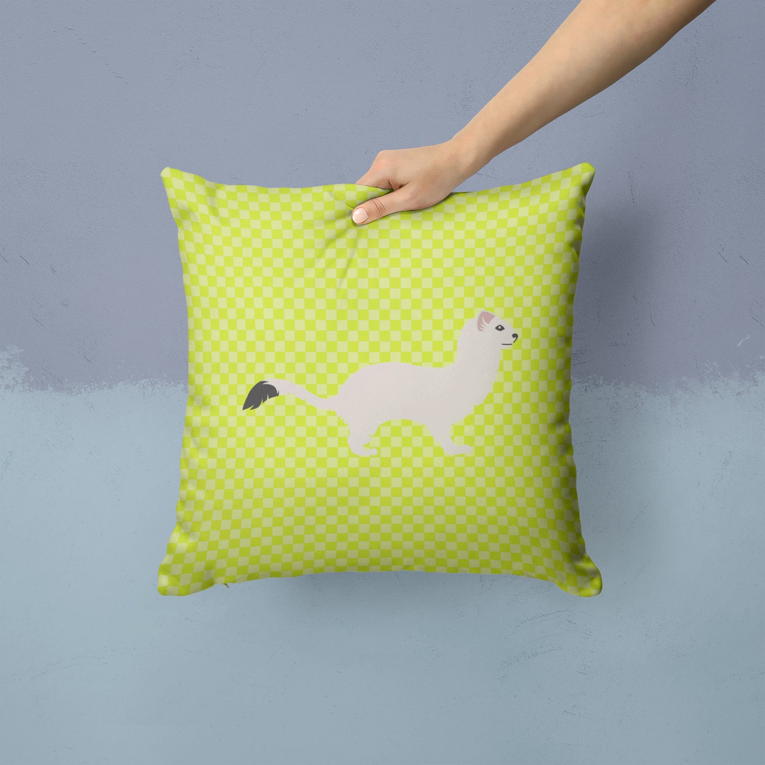 Stoat Short-tailed Weasel Green Fabric Decorative Pillow BB7698PW1414 - the-store.com