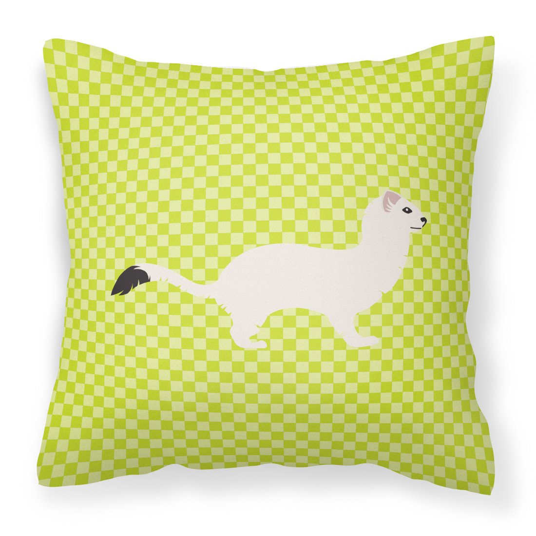 Stoat Short-tailed Weasel Green Fabric Decorative Pillow BB7698PW1818 by Caroline&#39;s Treasures