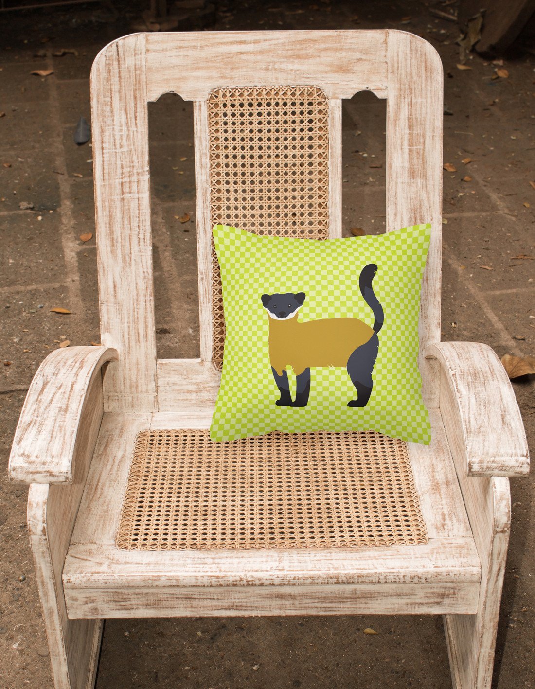 Yellow-Throated Marten Green Fabric Decorative Pillow BB7700PW1818 by Caroline's Treasures
