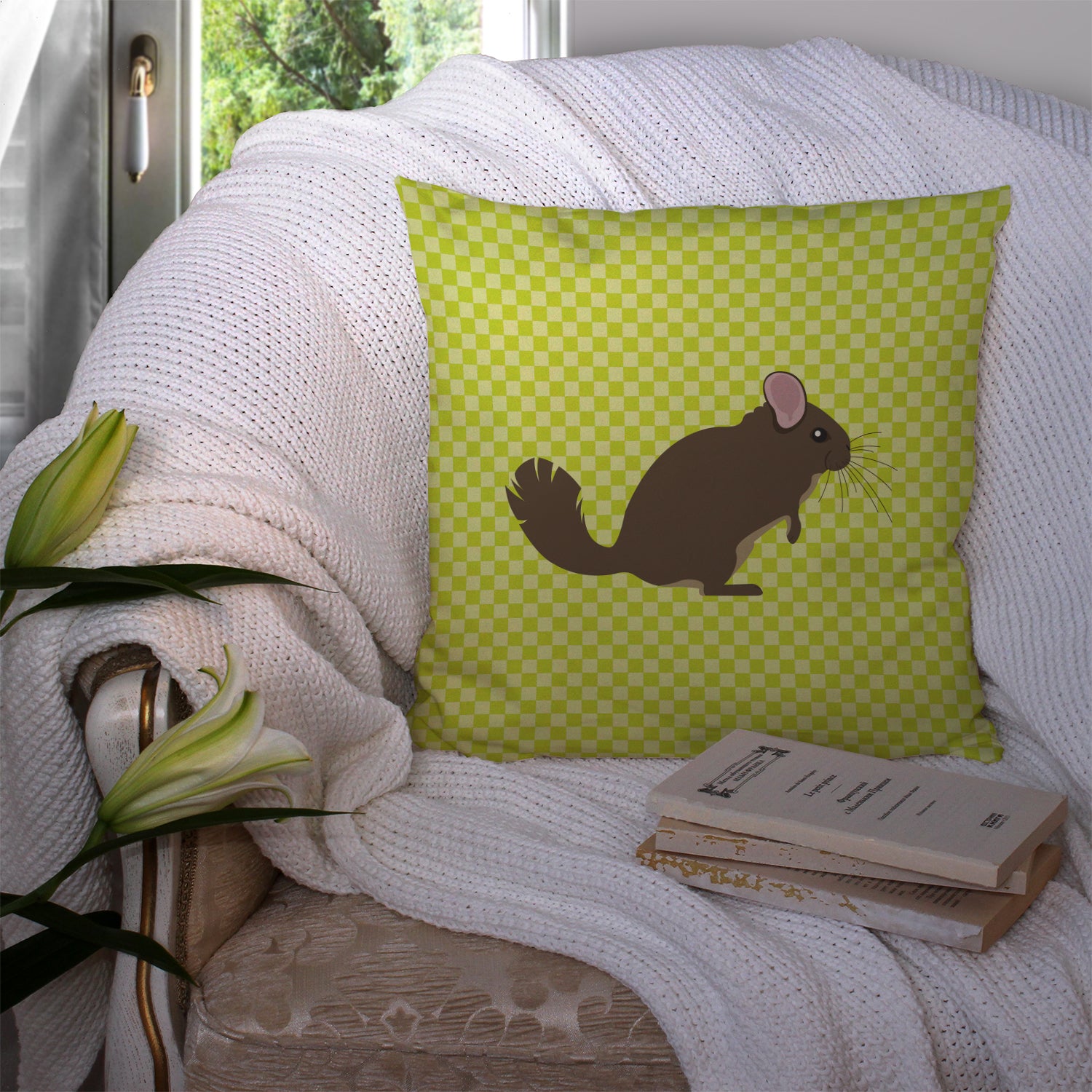 Chinchilla Green Fabric Decorative Pillow BB7701PW1414 - the-store.com
