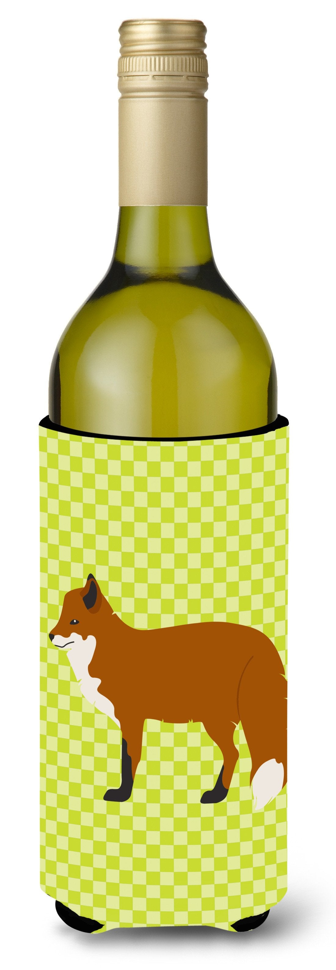 Red Fox Green Wine Bottle Beverge Insulator Hugger BB7702LITERK by Caroline&#39;s Treasures