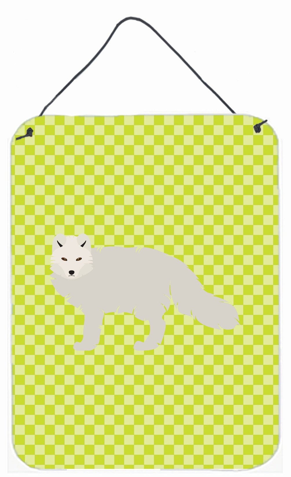 White Arctic Fox Green Wall or Door Hanging Prints BB7703DS1216 by Caroline&#39;s Treasures