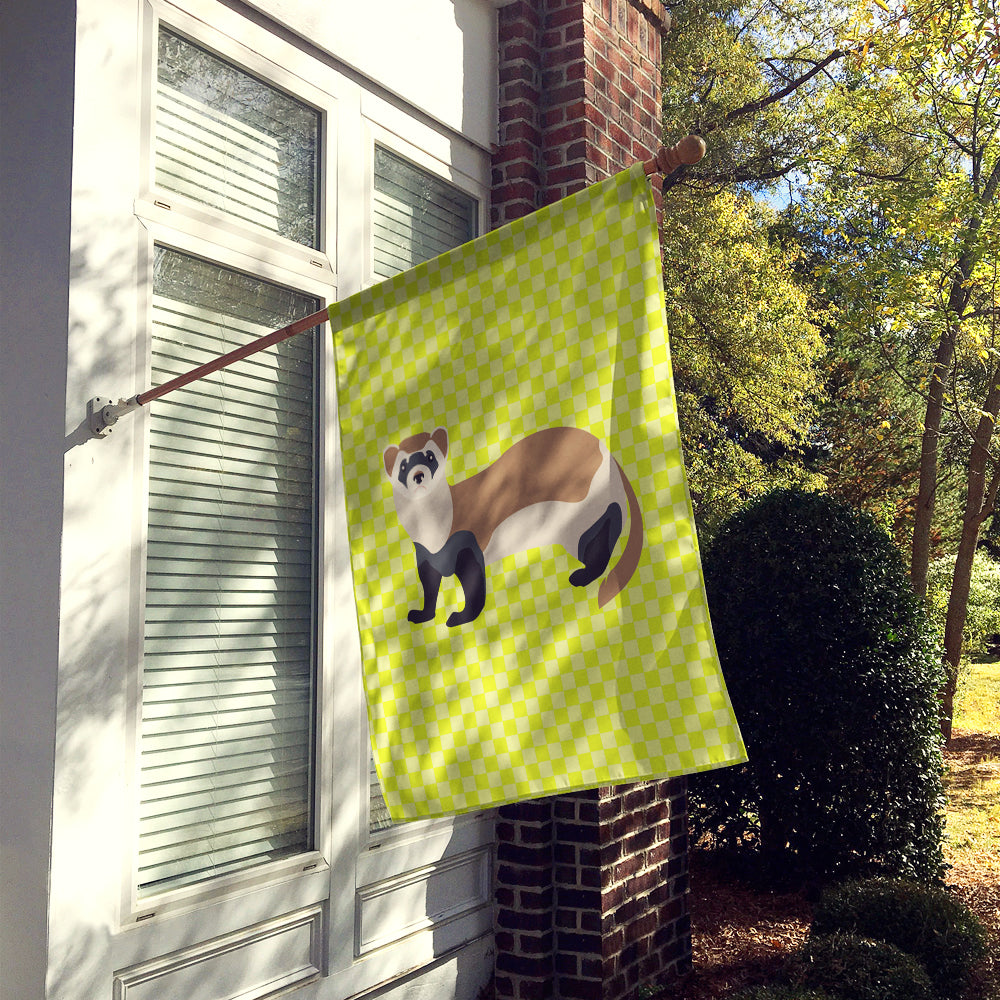 Caroline's Treasures Ferret Green Flag Canvas House Size BB7704CHF