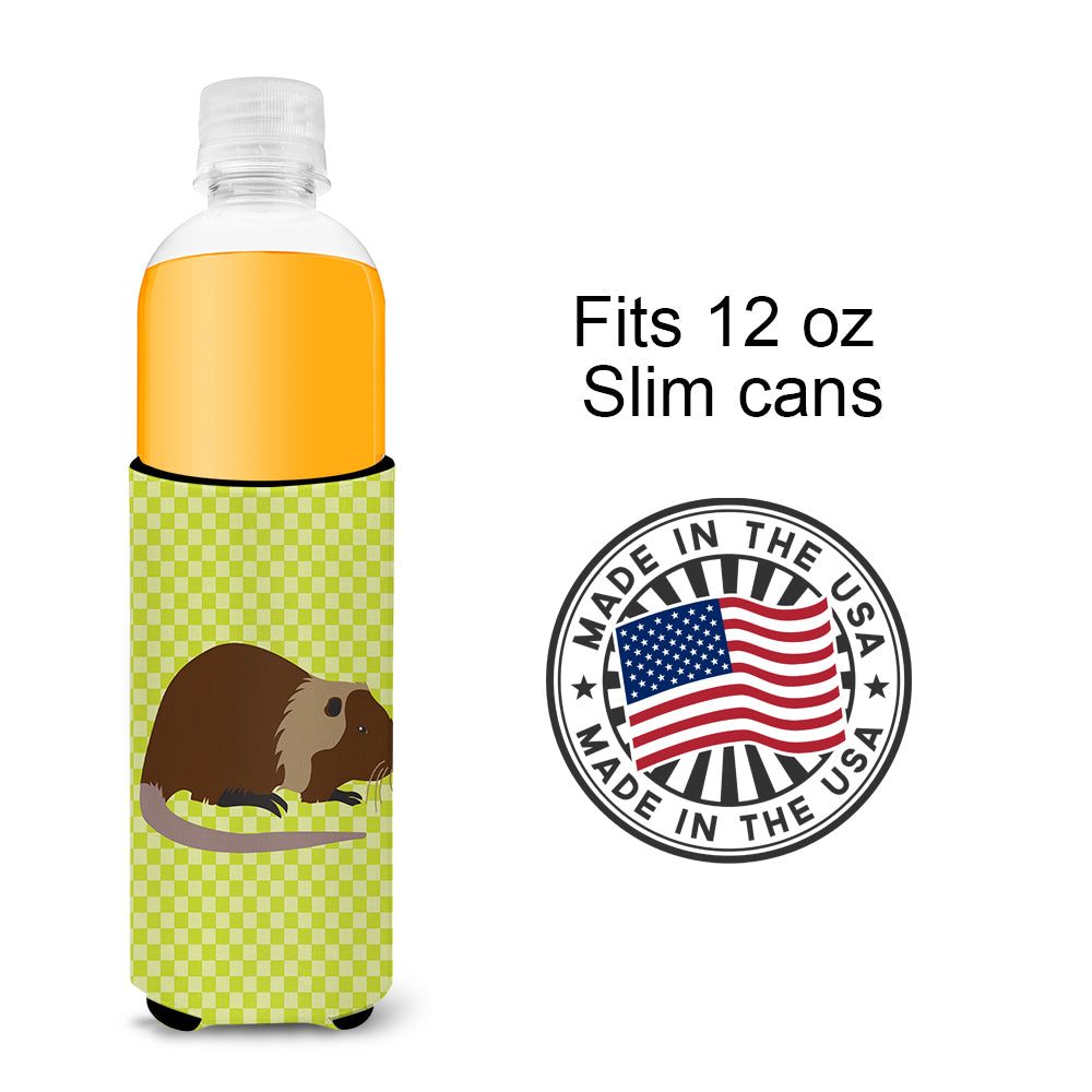 Coypu Nutria River Rat Green  Ultra Hugger for slim cans  the-store.com.