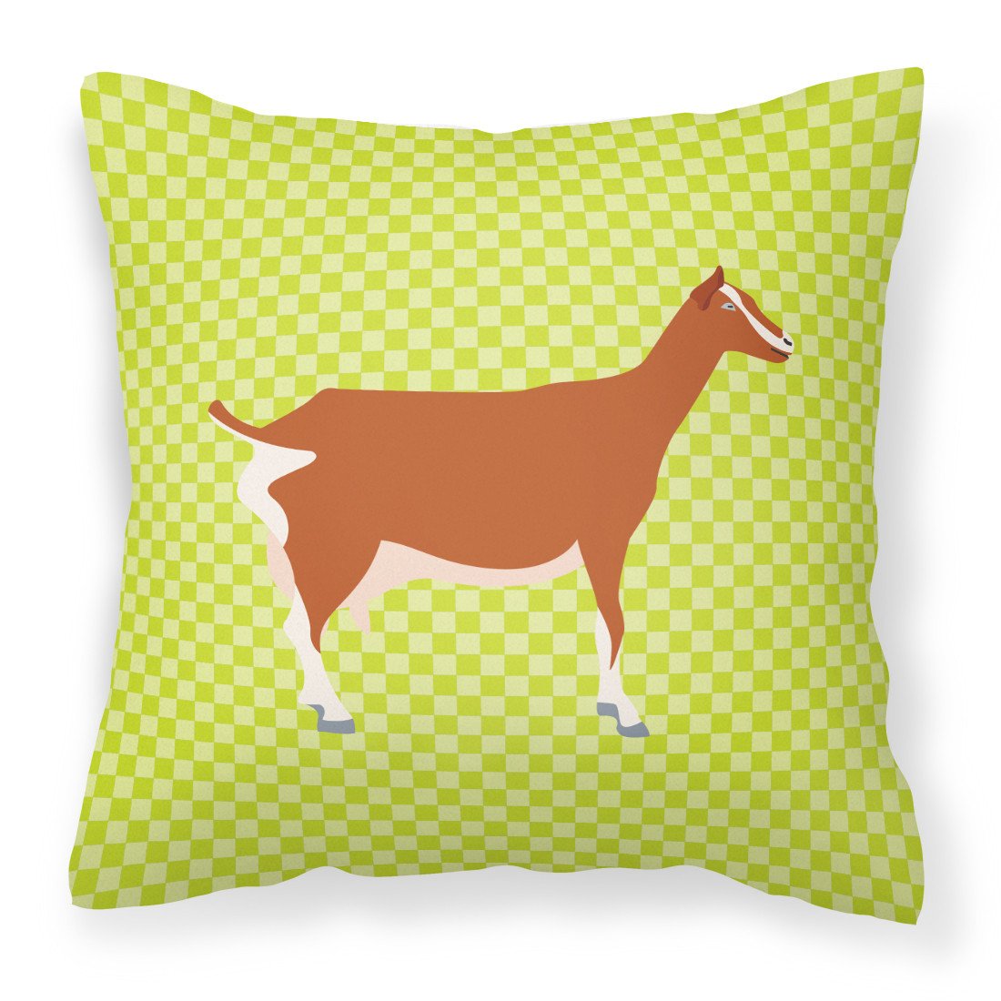 Toggenburger Goat Green Fabric Decorative Pillow BB7707PW1818 by Caroline&#39;s Treasures