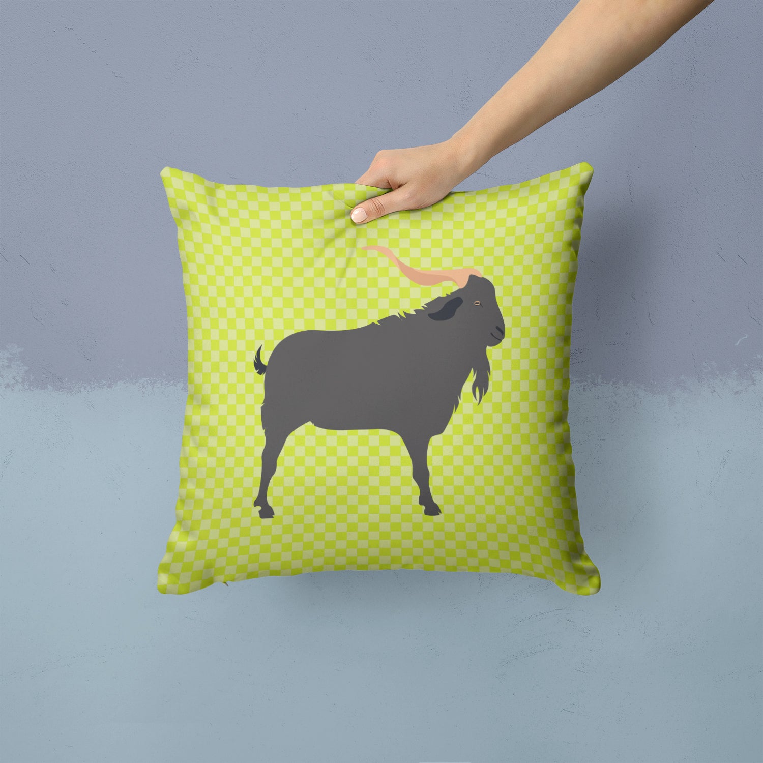 Verata Goat Green Fabric Decorative Pillow BB7708PW1414 - the-store.com