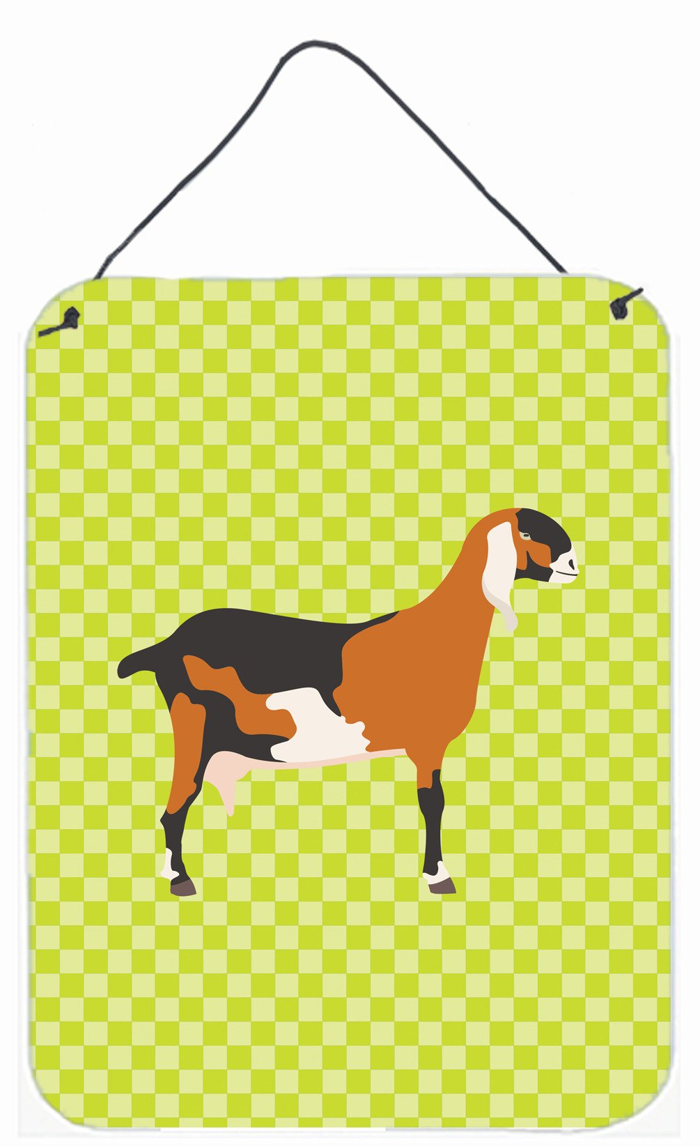 Anglo-nubian Nubian Goat Green Wall or Door Hanging Prints BB7709DS1216 by Caroline's Treasures