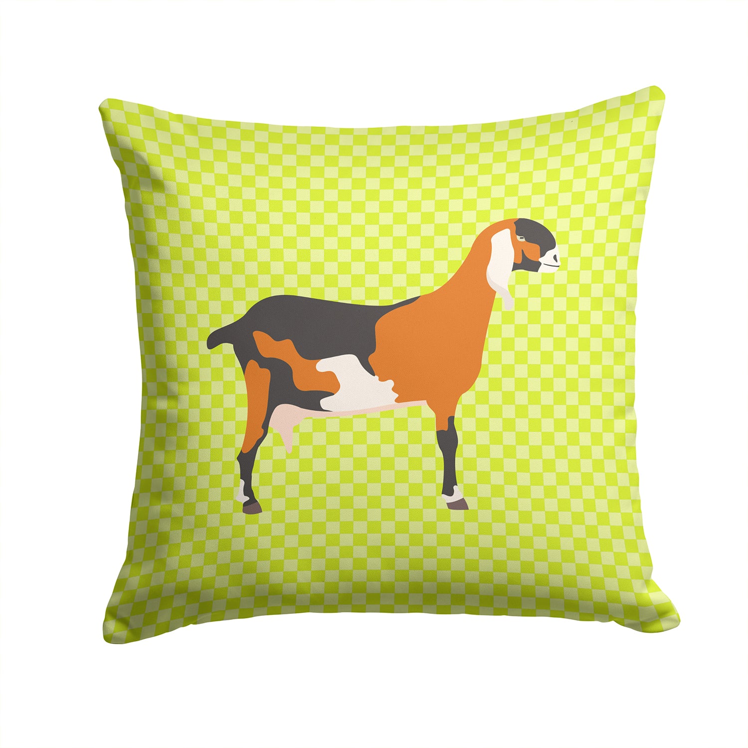 Anglo-nubian Nubian Goat Green Fabric Decorative Pillow BB7709PW1414 - the-store.com