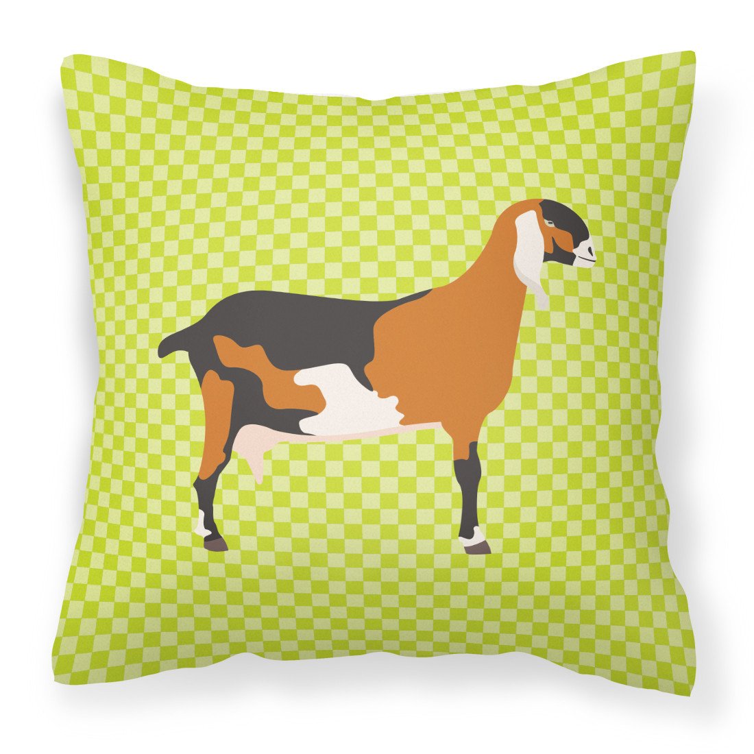 Anglo-nubian Nubian Goat Green Fabric Decorative Pillow BB7709PW1818 by Caroline&#39;s Treasures